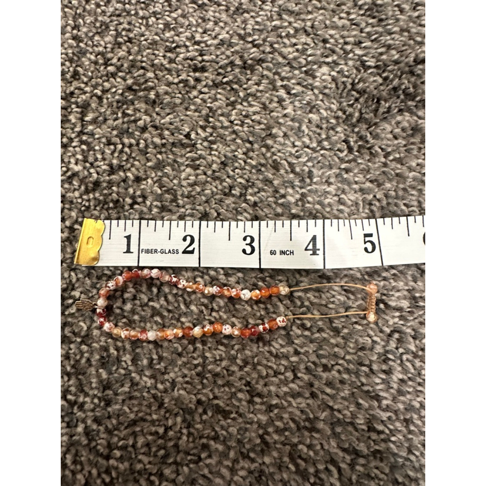 Orange White Rust Beaded Bracelet One Size - Picture 4 of 4